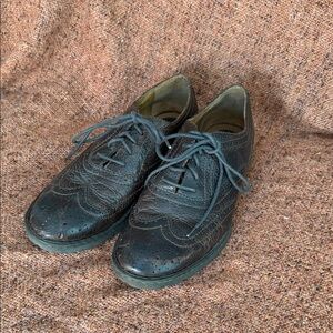 Born Black Textured Leather Men's Oxfords